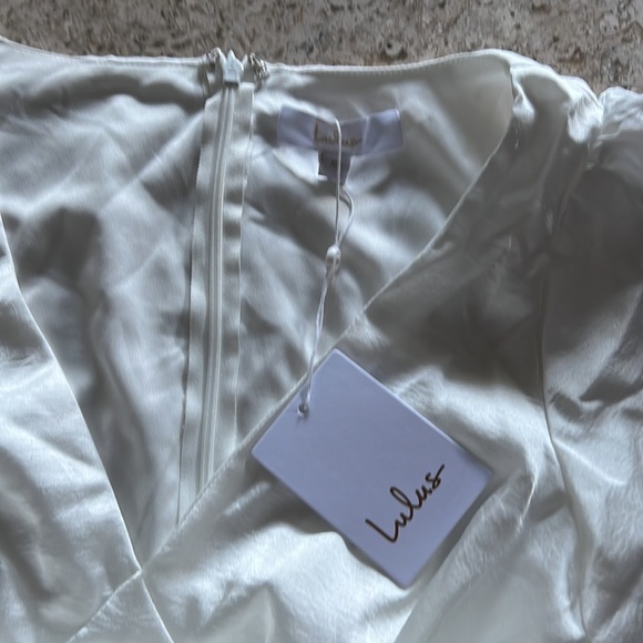 Eternal Bond White Satin Ruffled Flutter Sleeve Maxi Dress - Picture 7 of 8